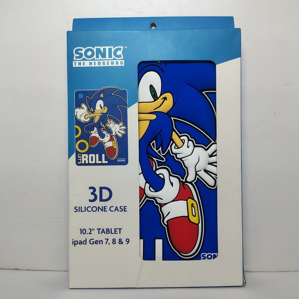 Sonic The Hedgehog 10.2" 3D Silicone Tablet Case iPad Gen 7, 8 & 9 "Let's Role"